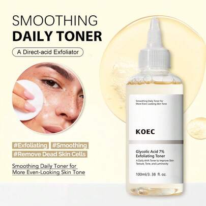 KOEC 7% Fruit Acid Toner, Brightens Complexion, Smoothens Skin, For Daily Use, Facial Exfoliation, Pore Refining