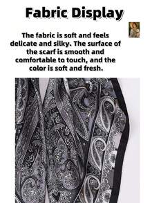 1pc Paisley Square Scarf For Women, 70cm High-End Decorative Printed Neck Kerchief, Silk-Like Fashion Shirt Scarf & Wrap This 70cm Paisley Square Scarf Is Made Of Silk-Like Fabric, Featuring A Smooth And Delicate Touch With A Soft Luster-Its Texture Is Comparable To Real Silk. The Classic Paisley Print Is Exquisite And Elegant, With High-End Color Schemes That Complement Any Style