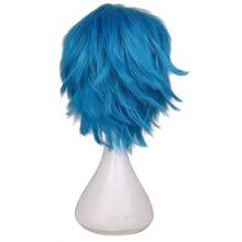 Blue Hair Heat Resistant Chemical Fiber Wigs Daily Wear Women Wigs Sweet Cute Wigs Prom Party Wigs Natural Hair - 藍色 - 查看 6