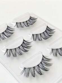 3 Pairs Faux Mink Lashes 3D Transparent Stem Mink Lashes Invisible Band Natural Black Faux Mink False Eyelashes Full Strip Reusable, Long Transparent Stem False Lashes Cat Ear Fine Stem European And American Makeup Mixed Blood Eye Makeup Chemical Fiber Thick Lx9 Devil 3 Pairs, Transparent Stem False Eyelashes Crossed Natural Thick Elongated Fine Stem Cross-Border Southeast Asia New C47