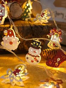 1 peça de luzes de corda de Natal 1 peça de luzes de corda de LED festivas de Natal, design de Papai Noel e boneco de neve, decoração de Natal interna alimentada por bateria, sem bateria incluída, componentes eletrônicos para decoração de Natal, decoração de Natal, decoração de árvore de Natal, decoração de presente de Ação de Graças, casamento, decoração de casa, decoração de outono, decoração de aniversário para presentes, suprimentos para festas, jardim interno externo, decoração de festival de férias, decoração de Halloween, decoração de parede, enfeites de Halloween