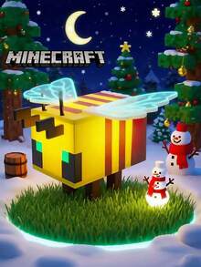 Minecraft A Set Of Commemorative Edition MY WORLD Pet DIY Honey Night Lights - Animal-Style Decorations, USB Rechargeable LED Lights, Perfect For Bedroom Decoration And Relaxation, Ideal Christmas And Birthday Gifts For Sleep/Computer Rooms, Suitable For Teenagers And Adults, Themed Parties (Wings Need To Be Installed By Yourself)