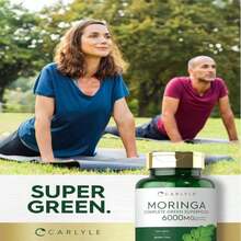 Carlyle Moringa Oleifera | 180 Capsules | Non-GMO And Gluten Free Supplement | Complete Green Superfood | From Moringa Leaf Powder - 白色的 - 查看 7