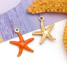 2pcs Starfish Charms Stainless Steel Star Charm Enamel Ocean Aniaml Charms For Jewelry Making Bracelets Earrings Necklaces Crafts - Multicolor - View 10