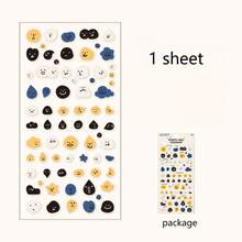 Pegatinas con diseños lindos, suaves y divertidos de patrones emocionales, material decorativo para cuentas de redes sociales