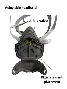 Respirador reutilizable, filtro reemplazable, máscara antipolvo de media cara para pintura industrial, máscara de gas reutilizable, KN95, filtro de polvo opcional, filtro de carbón activado (no médico)