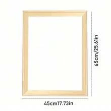 1pc Natural Wood DIY Picture Frame With Numbers Canvas Painting, Simple Decorative Accessories For Oil Paintings Gifts Birthday Graduation - Multicolor - View 27