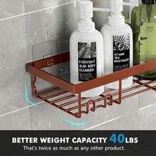 Adhesive Shower Caddy, 5 Pack Rustproof Stainless Steel Bath Organizers With Large Capacity, No Drilling Shelves For Bathroom Storage & Home Decor - Brown - View 2