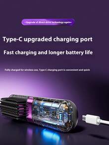 New USB Rechargeable Straightening Comb, Wireless Portable Hair Straightener Brush, Negative Ion Hair Care, 2-In-1 Hair Straightener And Curler