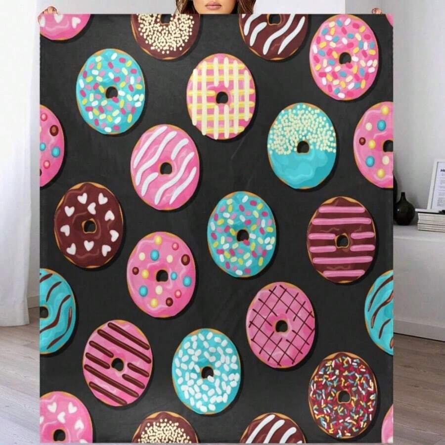 QUGRL Donut Pattern Throw Blanket For Couch 50x60 Inches Soft Cozy Custom Blanket Lightweight Flannel Fleece Blankets Warm Fuzzy Blankets & Throws For Bed Sofa ChairQUGRL Ear Of Malt Corn Wheat Throw Blanket Soft Cozy Flannel Fleece Blankets 60x90 Inches Decorative Lightweight Warm Fuzzy Blankets & Throws For Couch Bed Sofa ChairQUGRL Evil Seeing Eye Throw Blanket For Couch 50x60 Inches Soft Cozy Custom Blanket Lightweight Flannel Fleece Blankets Warm Fuzzy Blankets & Throws For Bed Sofa ChairQUGRL Food Hamburg Throw Blanket Hot Dog Pizza Soft Cozy Flannel Fleece Blankets 60x90 Inches Decorative Lightweight Warm Fuzzy Blankets & Throws For Couch Bed Sofa ChairQUGRL Fruit Vegetable Pattern Throw Blanket Cute Funny Colorful Soft Cozy Flannel Fleece Blankets 60x90 Inches Decorative Lightweight Warm Fuzzy Blankets & Throws For Couch Bed Sofa Chair - White - View 1