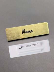 1pc Customized Engraved Magnetic Stainless Steel Name Tag Card Holder Badge For Office School Enterprise - Multicolor - View 14