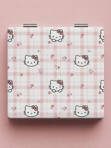 1pc Foldable Makeup Mirror, Portable Handheld Cartoon Square Compact Mirror, Cute Gift - Multicolor - View 7