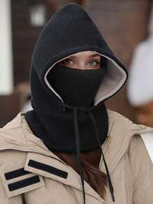 1顶男女通用秋冬季保暖内衬拉法帽，保暖针织帽，可水洗滑雪面罩，适合日常佩戴