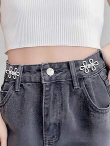 Strângător de talie pentru blugi, catarame cu nod norocos, nasturi detașabili fără cuie și fără cusături, pot fi folosiți pentru a ajusta dimensiunea taliei pantalonilor și fustelor, accesorii vestimentare practice și la modă, pentru nunți, petreceri, plajă, ocazii casual și sportive