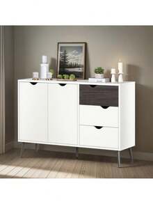 Mueble Bufetero Aparador Credenza Bufetera Con 2 Puertas - Blanco - Ver 5