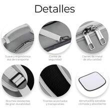 Raganet, Mochila Transportadora de Mascotas, Perros y Gatos, Back Pack Portátil para Mascota Pequeña (áximo 7Kg) Medidas: Ancho 18cm Largo 31cm Altura 42cm (Color Gris) - Gris - Ver 4