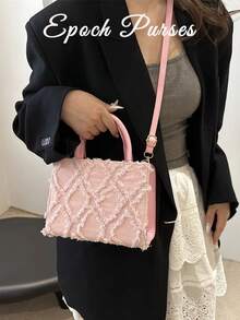 Crossbody Bags For Women Quilted Bag Purses And Handbags With StrapWomen's Single-Shoulder Bag Handbag Detachable Shoulder Strap Adjustable Shoulder Strap Zipper Closure Rhomboid Pattern Single-Strap Handbag Quilted Bag Cold Weather Top Handle Bag - Multicolor - View 6
