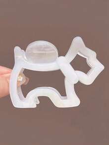 1 件亚克力珍珠小狗发夹，优雅大号马尾辫夹/时尚发饰，适合日常、海滩、旅行、派对和服装搭配发饰动物发夹、学校用品、学院时尚发爪夹秋季配饰 - 彩色 - 查看 8