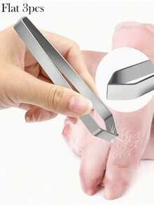 3/2/1 件套不锈钢剥蒜器、鱼骨夹、拔毛夹，适用于剥蒜和去除鱼骨，不锈钢猪毛夹，厨房用品 - 銀色 - 查看 19