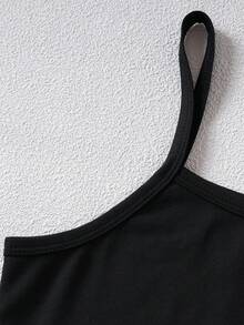 3 Stücke/Set Teenager Mädchen Outfit mit Crop Waffle Strick Top mit Kreuzdetail, einfarbigem Top und schicken Cargo Hosen