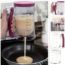 Pancake Batter Dispenser - 4-Cup Batter Dispenser With Squeeze Handle For Pancakes, Waffles, Muffins, And Crepes - Baking Tools By Chef Buddy (Purple,Red) - Phiên bản nâng cấp 1 màu đỏ - Xem 9