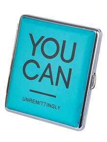 1pc Letter Printed Leather Cigarette Case, Holds 20 Cigarettes, Crush-Resistant, Portable, Moisture-Proof Alloy Leather Cigarette Box, Personalized Cigarette Holder For Men