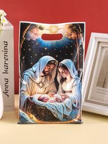 10/20/50 chiếc Túi quà Giáng sinh bằng nhựa Thiết kế cảnh Chúa Jesus ra đời Túi cầm tay có thiết kế Bethlehem Đêm đầy sao theo mùa Mùa đông xứ sở thần tiên Túi quà tặng đa năng Đồ trang trí Giáng sinh vui vẻ cho gia đình Năm mới 2025 2026 Túi đóng gói quà Giáng sinh Đồ trang trí Giáng sinh Đồ ngủ Giáng sinh Quà tặng Giáng sinh Đồ trang trí Giáng sinh - Nhiều màu - Xem 9