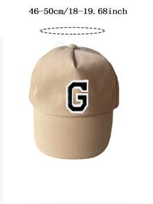 1顶A-Z字母印花可调节棒球帽，适合男婴、儿童、男女通用休闲服饰 - 卡其色 - 查看 11