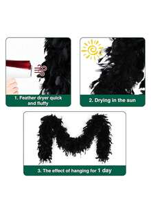 Colorful Turkey Feather Boas DIY Handmade For Weddings, Dances, Movies, Parties, Tea Parties And 1980s Costume Decorations, Girls And Ladies (Handmade, Feathers Will Fall Off A Little)