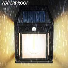 Solar-Powered Outdoor Wall Lights With Motion Sensor - Waterproof, 3 Lighting Modes, Wall-Mounted Sconces For Patio, Fence, Yard, Garage - Durable Black Design, No Battery Needed, Easy Installation, Solar Outdoor Lights, Patio Illumination, Sleek Light Fixture, Weatherresistant Light