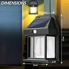 Solar-Powered Outdoor Wall Lights With Motion Sensor - Waterproof, 3 Lighting Modes, Wall-Mounted Sconces For Patio, Fence, Yard, Garage - Durable Black Design, No Battery Needed, Easy Installation, Solar Outdoor Lights, Patio Illumination, Sleek Light Fixture, Weatherresistant Light