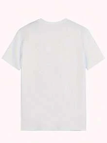 Plus Size Women Clothes,"Disliking Me Is One Thing Being Able To Wh Oop My,(" Gradient Text Print,220g 100% Cotton Casual Printed T-Shirt,Graphic Tees Women,Going Out Tops,Summer Outfits,Tops For Women,Unisex - 白色 - 查看 2