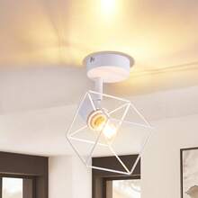 Glitzerlife Ceiling Spotlight Ceiling Lamp Black - E14 Ceiling Light 350° Swivel Ceiling Spots Vintage Metal Spotlights Living Room Lamp For Bedroom Hallway Kitchen - Without Bulb - 1 火焰 - 查看 2