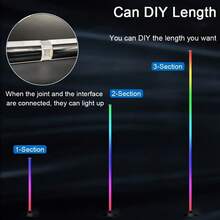 1pc/Set RGBIC LED Floor Corner Lamp, Home Decor, Minimalist Dimmable Ambiance Light, Controllable Via App, Remote, Button, Adjustable Height, Music Sync, Timer, 49 Inch (124cm) Tall, Suitable For Living Room, Bedroom, Home, Office, Christmas Party, Halloween Decoration - 落地燈 - 查看 8