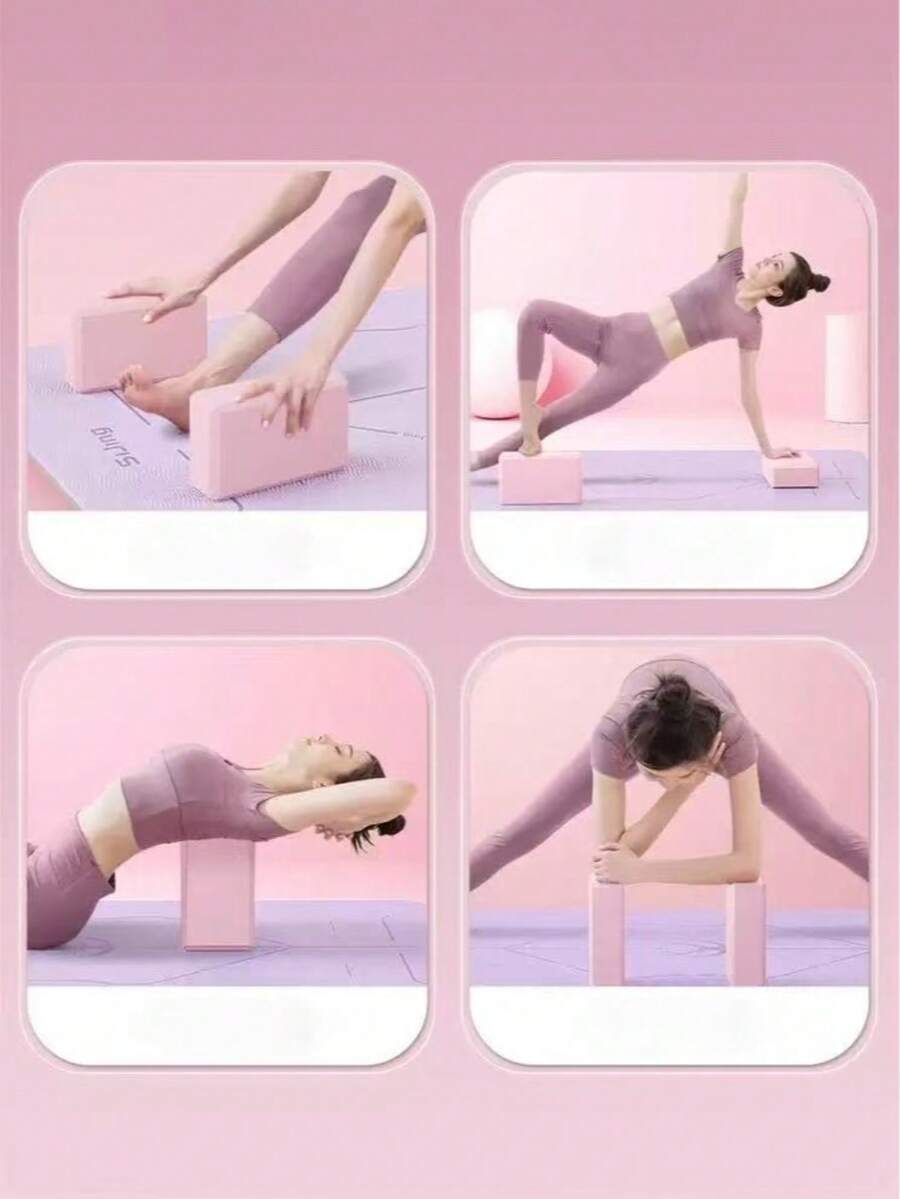 1pc Yoga Block - Latex-Free EVA Foam - Soft Non-Slip Surface Slanted Edges Yoga, Pilates, Meditation - Foam Yoga Brick Set For Stability, Balance, Deepening Stretches In Yoga Accessories