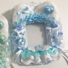 1pc New Lace Photo Display Card Holder, 4 Colors (Pink, Yellow, Blue, Green), Handmade DIY Finished Product, 2D Cartoon Anime ACG Character Fanart, Kpop Cat Ear Bow Decor, Lolita Card Holder - Multicolor - View 11