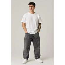 Men's Dark Baggy Balloon Jeans Light Jeans Straight Wide Leg Streetwear Style Vintage Comfortable 38-48 - Đồng - Xem 3