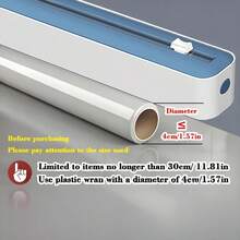 Multi-Functional Kitchen Cling Wrap Cutter, Can Cut Plastic Film, Sharp Blade Can Cut Aluminum Foil, Comes With Non-Slip Storage Box, Can Be Firmly Fixed On Tabletop And Wall - Multicolor - View 7