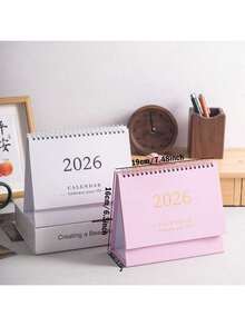 Simple Desktop Calendar, From October 2025 To December 2026, Suitable For Office And School Desktop Calendars, Upright Page-Turning Desktop Calendar, Used For Planning, Organizing And Daily Scheduling, Multiple Colors Available - Student Daily Schedule, Simple Office Accessories And Decorations, School Supplies,Back To School