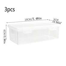 1 件透明简易可堆叠铅笔盒，大容量多功能文具盒，适用于学生素描和美术用品 - 無色 - 查看 10