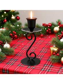 1 Elegant Metal Candle Holder, Wedding Table Fireplace Candle Holder, Fireplace Party Room Decoration, Christmas Table Decoration, Christmas Home Decoration (Candles Not Included)