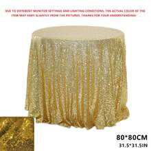 Mantel con lentejuelas doradas brillantes - Con múltiples tamaños, para decoración del hogar, decoración de bodas, manteles rectangulares/circulares, perfecto para el Ramadán, Año Nuevo, San Valentín, Pascua, Día de la Madre, fiestas de cumpleaños - oro - Ver 14