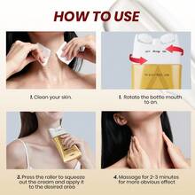 KOEC Collagen Lifting Firm Neck Cream For Firming, Clockwise Neck Cream For Face & Body Skin Tightening Cream With Massage Roller