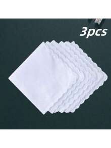 3/6/10 件经典素色手帕，吸水，白色手帕适合 DIY 刺绣或装饰，实用便携，适合日常使用