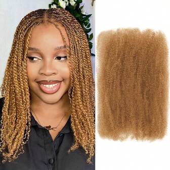 1 Pack Afro Kinkys Bulk Hair For Braiding Dreadlock Extensions 8 Inch DIY Synthetic Afro Kinky Curly Braiding Hair For Micro Twist Repair Locs Springy Afro Twist Hair For Women