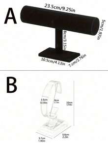 1pc Velvet Bracelet/Watch Display Stand, Jewelry Organizer Rack For Necklaces, Bracelets, Pendants, Fashionable Women Desk Storage, Valentine's Day Gift