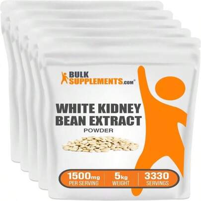 BulkSupplementscom White Kidney Bean Extract Powder - White Kidney Bean Powder - Herbal Supplement - Gluten Free, 15g Per Serving, 100g (35 Oz) (Pack Of 1)