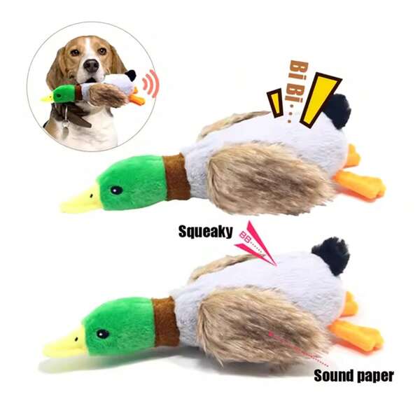 Cute Plush Duck Dogs Squeak Toys Funny Pet Play Intereactive Chew Toy For Small Medium Dog Pets Supplies Accessories