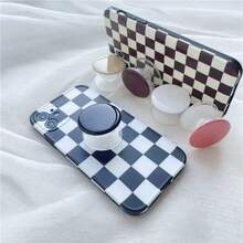 Support de téléphone portable extensible couleur unie, joli support transparent, pliable avec base transparente, accessoires de téléphone aux couleurs dopamine, compatible avec iPhone, Android, cadeau d'anniversaire, famille, amis. Support adhésif rotatif multifonctionnel. - Multicolore - Voir 2