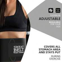 ZPP Waist Trainer For Women And Men, Neoprene Sweat Band Waist Trimmer Belt Slimming Stomach Wrap For Workout - Black/White - View 5